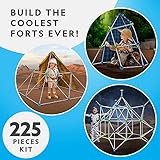 National Geographic Indoor Fort Building Kit - 225 Pieces for Creative Play, STEM Building Toys for Kids Ages 6-12, Blanket Fort (Amazon Exclusive)