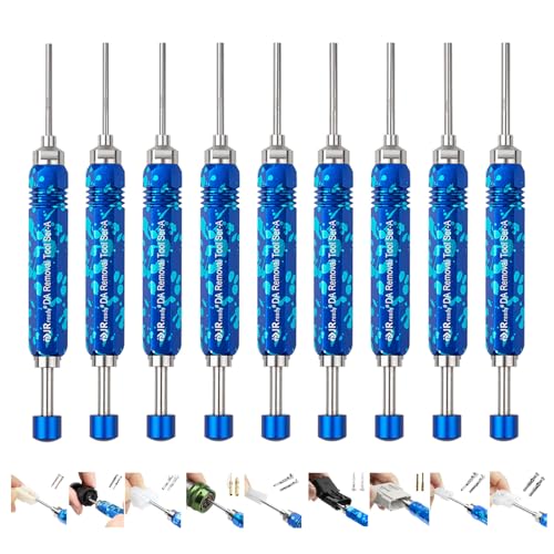 JRready ST5289 Tube Type Ejector Rod Contact Pin Extraction Tool for Molex .062" & .093”/HARTING/TE Heavy Duty/Weather Pack/AMP 4.2/6.35/2.13/CPC/RT360 Contacts, Terminal Insertion Toolsl, 9PCS