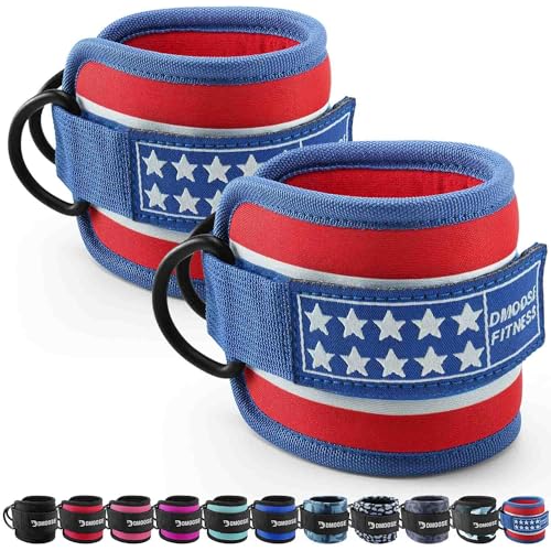 DMoose Ankle Strap for Cable Machine - One Size Fit with Premium Padding, Workout Kickback Ankle Cuffs, Ankle Bands for Working Out, Booty Workouts, Leg Extension, Hip Abductors & Lower Body Exercises