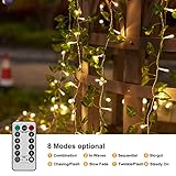 Alpha Decor Ivy for Bedroom， 12 Total 240 LED Curtain String Lights， Fake Plant Rattan Hanging Garland for Wedding Party Patio Wall and Indoor Outdoor Decor