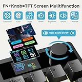 BOYI TD31Pro Mechanical Number Pad,Bluetooth5.0/2.4G/Type-C Wireless Numeric Keypad,RGB HotSwap Numpad with Screen&Knob,PBT Keycaps Rechargeable Gasket Number keypad for PC Laptop Desktop(Black-Grey)