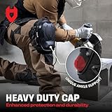 NoCry Professional Construction Knee Pads for Men and Women with Non-Slip Heavy Duty Cap and Ankle Support — Thick Foam and Gel Cushioning — Reinforced, Adjustable Straps and Military-grade Rivets