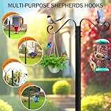 Jvgoo Garden Hose Holder for Outside - Upgraded Water Hose Holders with 5 Spikes & 2 Shepherds Hooks, Freestanding Garden Hose Stand Heavy Duty Hose Hanger Hose Storage Hose Reel Rack for Yard Lawn