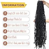 Faux Locs 7 Packs Soft Locs 28 Inch Faux Locs Crochet Hair for Black Women Butterfly Locs New Locs Crochet Curly Braiding Hair Extension (28 Inch (Pack of 7), 1B)