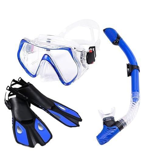 Snorkeling Gear Máscara De Snorkel Profesional para Adultos Y Unisex, Gafas De Buceo, Conjunto De Tubo, Novedad Snorkel mask (Color : Blue set3, Size : L/XL)