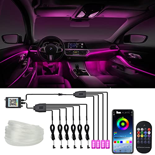 Car LED Lights Interior Light, 10 in 1 Car Ambient Lighting Kits with 315in Fiber Optic, APP Control, Car Accessories Multicolor RGB Neon Car LED Strip Lights with Music Sync Mode and DIY Mode