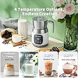 Maestri House Milk Frother, 21OZ Variable Temp and Froth Thickness Milk Frother and Steamer, Smart Touch Control Milk Warmer, Dishwasher Safe, Memory Function for Latte Cappuccino Hot Chocolate