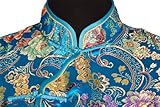 7Fairy Women's VTG Turquoise Ten Buttons Long Chinese Dress Cheongsam Size 8 US