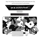 MEWOOCUE® Gaming Mouse Pad for Desk,Large Cute Black White Mousepad Laptop,Japanese Grey Anime Mouse Mat,Long XXL Waterproof Keyboard Pads,Big Non-Slip Mouse Pads for Game Office Home（31.5 x 15.7 in）