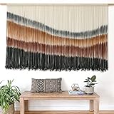 Flber Macrame Wall Hanging Macrame Wall Decor Large-Scale Tie-Dye Tapestry Living Home Room Wall Decor 57" Wx 35" L