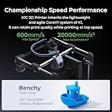 Creality K1C 3D Printer, 2024 New Version 600mm/s High-Speed Auto Leveling Clog-Free Robust Direct Extruder K1 SE Upgraded 3D Printer with AI Camera 300°C Printing Support Carbon Fiber Filaments