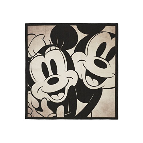 Gertmenian Disney Retro Classic Minnie Mouse Area Rug for Children & Teens Kids Home Decor for Girls & Boys 4x4 Square, Gray White, 31101