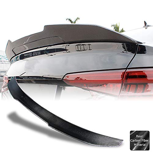 AeroBon Real Carbon Fiber Trunk Spoiler Compatible with 2017-2024 Audi A4 S4 Spoiler B9 (H Style)