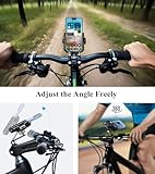 BRCOVAN Bike Fork Stem Phone Mount Holder [Camera Friendly] [1s Lock & Release] Adjustable Bicycle Headset Top Cap Cellphone Cradle with Solid Aluminum Mounting Base Fit 5.4'' - 7.2" Smartphones