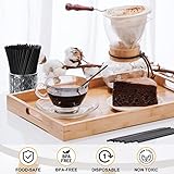 6000 Count 5 Inch Coffee Cocktail Stirrers Straws Disposable Plastic Sip Stir Sticks Cocktail Drink Stirrers Sticks Cups Sip Straws for Bars Juice Drinking (Black)