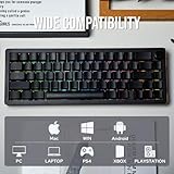 EPOMAKER Tide65 QMK/VIA Wireless Gaming Keyboard, 65% Aluminum Mechanical Keyboard, Programmable Creamy Keyboard, Bluetooth/2.4Ghz/USB-C, with FR4 Plate for Win/Mac (Black, Lemon Switch)