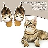 Infaccial Fuzzy Cat Slippers for Women Indoor and Outdoor,Funny Animal House Shoes with Soft Memory Foam,Comfy Plush Warm Slip-on Slippers,Christmas Gifts for Cat Lover(Tabby cat)