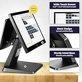 Volcora 15.6" & 11.6" Dual Touch Screen POS Terminal for Retail & Restaurants – Android 11, Cash Register System, Ideal for Small Businesses, Black