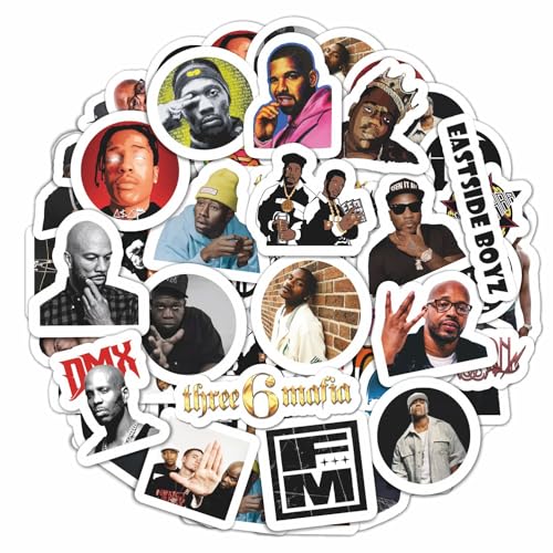 BulbaCraft 100Pcs Rapper Stickers, Rap Stickers Rap Toys, Rap Accessories - Hip Hop Stickers, 90s Hip Hop, 2000s Hip Hop - Music Stickers for Water Bottle - Singer Stickers, Celebrity Stickers