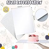 Skyygemm 12 Pcs 19 x 13 Inch Rectangle Cake Boards Half Sheet Cake Board Sturdy Corrugated Single Wall Base for Dessert Baking Party Supplies, White