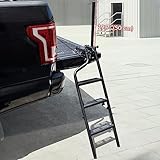 POKIAUTO 42" Foldable Pickup Truck Tailgate Ladder with Grab Handle, Heavy Duty Universal Folding Tailgate Step Ladder with Handrail for Pickup Truck (F150, RAM 1500 etc.) Accessories