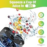 Portable Blender, 360 Watt Personal Blender for Shakes and Smoothies, 6000mAh USB Rechargeable, BPA Free 24 Oz Juicer Cup with 6 Blades and Lid, Self Cleaning Portable Juicer for Kitchen/Travel, Black