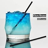 500Pcs Black Disposable Straws，5.12’’ Straight Straw,0.16‘’ Diameter, For Kitchen,Bar,Club,Drinks, Milk, Soda, Party, Whiskey (5.12‘’)