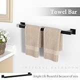 10-Pieces Matte Black Bathroom Accessories Set, 23.6 Inch Bath Towel Bar Set, SUS 304 Stainless Steel Bathroom Hardware Set, Towel Racks for Bathroom Wall Mounted.