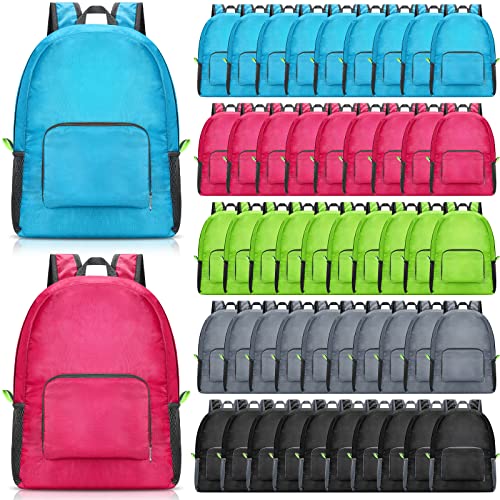 Eccliy 50 Pack Backpacks in Bulk 17 Inches Wholesale Back Pack Basic Backpack for adult Lightweight Outdoor Travel Bookbags(5 Colors)