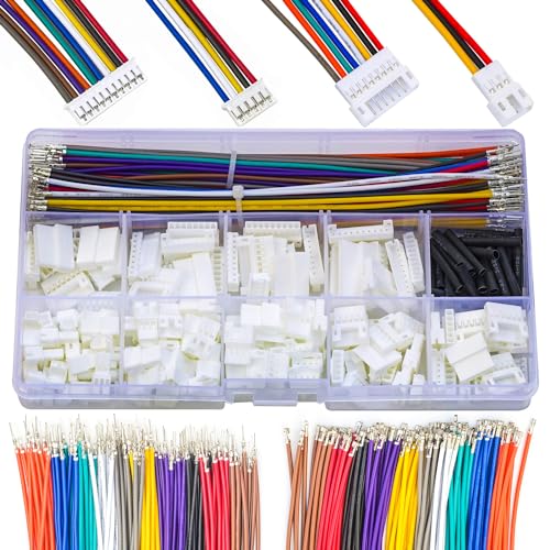 Kidisoii JST Connector Kit 2.0mm Pitch JST-PH 2.0 Male Female Connector with Premium 22AWG Pre-Crimped Extension Cables,PH 2.0mm Connector 2/3/4/5/6/7/8/9/10 Pin Male Female Housing (PH-MF-Kit)