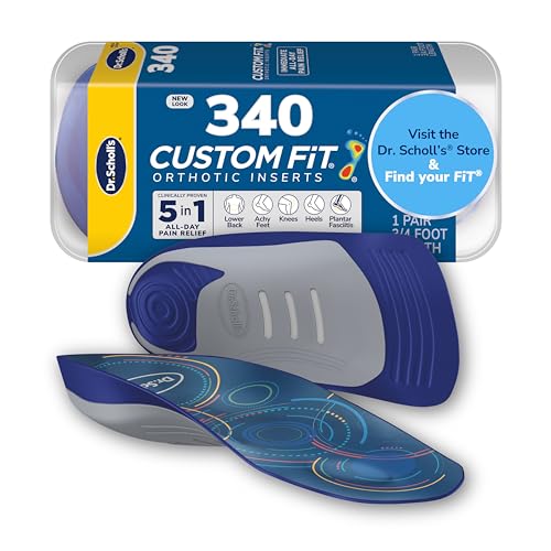 Dr. Scholl’s Custom Fit Orthotics 3/4 Length Inserts CF 340, 5-in-1 All-Day Pain Relief for Feet, Lower Back, Knees, Heel & Plantar Fasciitis, Arch Support Shoe Insoles for Men Women, FSA HSA Eligible