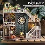 CUTEBEE DIY Dollhouse Miniature Kit, DIY Wooden Dollhouse Kit Miniature House Kit Tiny House Kit, Creative Room Idea (Magic House)