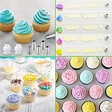 Suuker Large Piping Tips Set, Stainless Steel Cake Decorating Tips, Large Pastry Tips and Piping Bags, Frosting Icing Tips for Cupcakes, Cake, Cookie