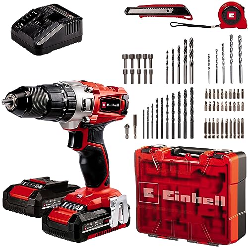 Einhell Cordless Impact Driver TE-CD 18/2 Li-i +64 (1 x 2.0 Ah) PXC Einhell (Li-ion, 18 V, Torque 44 Nm) Comes with 2 x 2.0Ah Batteries, Charger and 64 Accessories