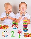 Vanmor 600 Pieces Stem Building Blocks Preschool Educational Toys for Kids 5-7, Discs Sets Interlocking Snowflake Solid Plastic STEAM Activities Fun Gifts Ingenuity Playset for Children