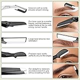 NAZQAT Eyebrow Kit - Multipurpose Eyebrow Grooming Kit For Women & Men For Eyebrow Trimming, Shaping, And Exfoliating - Includes Eyebrow Tweezers, Eyebrow Razor Tools, Eyebrow Scissors (Pack of 6)