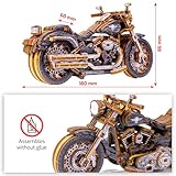 WOODEN.CITY Engineering DIY Wooden Model to Built - Model Car Kits - Premium 3D Wooden Puzzles for Adults - Detailed Model Kits for Enthusiasts and Collectors (Cruiser V-Twin 3D Motorcycle)