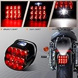 NTHREEAUTO Smoked LED Rear Tail Light Motorcycle Taillights Brake Driving Compatible with Harley Dyna Road King Electra Glide Street Bob Touring