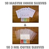 100 LP Sleeves Combo Pack (50 3 mil Outer & 50 Master Inner Sleeves) 33 RPM 12" Vinyl Record Sleeves Provide Your LP Collection with The Proper Protection - Invest In Vinyl