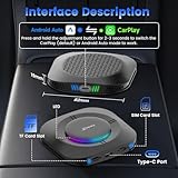 CarlinKit Tbox Ambient Android 13.0 CarPlay ai Box,RAM 4G+ROM 64G,for Cars with Built-in CarPlay,Support CarPlay and Android Auto,4G Cellular,Google Play Apps Download,YouTube,Netfilx,Waze,Spotify