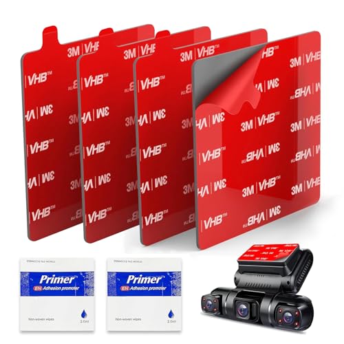 3M VHB Square Adhesive Double Sided Tape for Suction Cup Mount, 4Pcs 2.84" Heat Resistant Mounting Sticker Tape for Dash/Camera/GPS/Ipad/Car Phone Sucker Holders