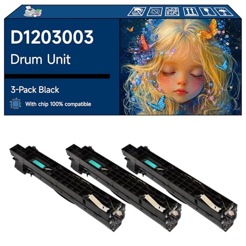 D1203003 Drum Unit Compatible with Ricoh MP 2553 3053 3353 Printers, High-Yield Vibrant Colors, Sharp Text, Easy Installation, Perfect for Home & Office Use (3 Pack Black)