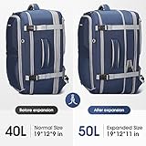 Maelstrom 40-50L Carry on Backpack,Large Travel Backpack for Men Women,17.3 Inch TSA Flight Approved Laptop Backpack with Hidden Shoe Bag, Expandable Suitcase Backpacks,father day gifts-Blue