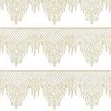 FUNSHOWCASE Large Pre-Made Ready to Use Edible Cake Lace Lattice Diamond Scallop 12-inch 10-Piece Set Ivory White