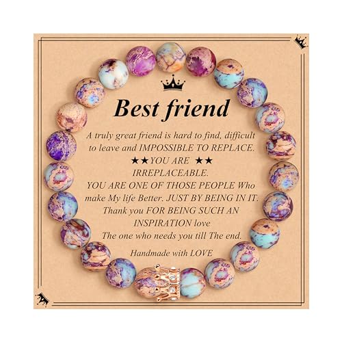 JoycuFF Friend Birthday Gifts For Women Female Natural Stone Jewelry For Women Christmas Thanksgiving Day Graduation Gifts Unique For Best Friends Women Bestie Imperial Jasper