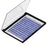 Bodermincer D Curl 240pcs 20D Red Color/Blue Color/Black Color/Brown Color/Purple Color Lashes Cluster Eyelashes False Eyelashes Eyelash Extension (16mm, Blue)