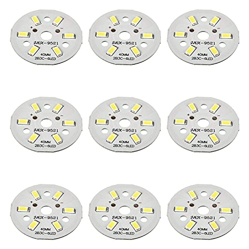 Othmro 15pcs 40mm Dia LED Chip Bulb Super Bright High Power, 9-11V 6500K 5730 Aluminum LED Bulb Surface Mounted Devices Light Beads,Floodlight for Camper Light Bulb, Home Reading, Light Marine Lamps