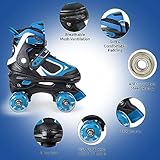 Roller Skates for Boys Girls, 4 Sizes Adjustable Quad Skates for Kids with All Light up Wheels, Full Protection for Toddler's Indoor and Outdoor