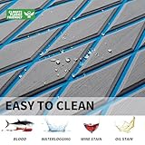 Fullfire Boat Flooring - EVA Foam Boat Decking - Marine Mat Self-Adhesive Flooring Sheet Marine Carpet for Motorboat Yacht Kayak RV 94" x 47", Grey with Blue Lines