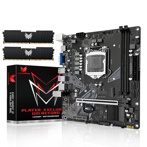 SHANGZHAOYUAN H511M PRO Motherboard with 2 * 8GB 2666MHz DDR4 RAM, LGA 1200 Motherboard for 10th 11th Gen CPUs (Micro ATX, Dual-Channel DDR4, SATA 3.0, USB 3.0, NVME M.2, PCIe 3.0, Gigabit LAN)